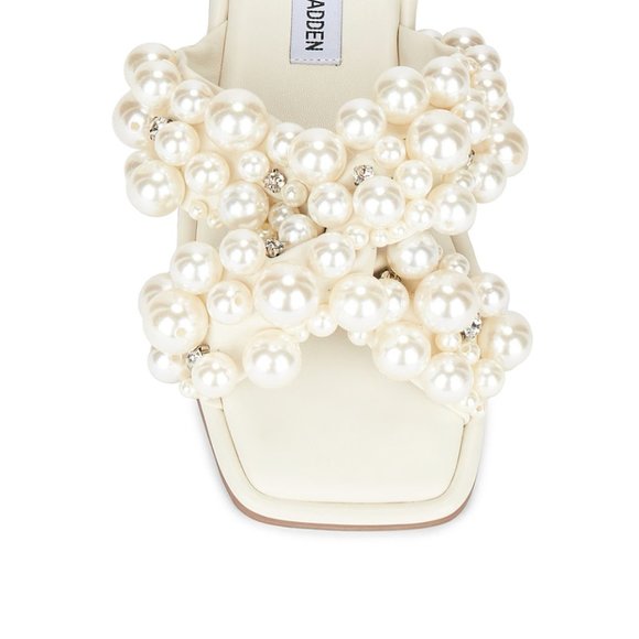 NWB Steve Madden Duri Pearl Embellished Slide Sandals 7.5 - Picture 4 of 5
